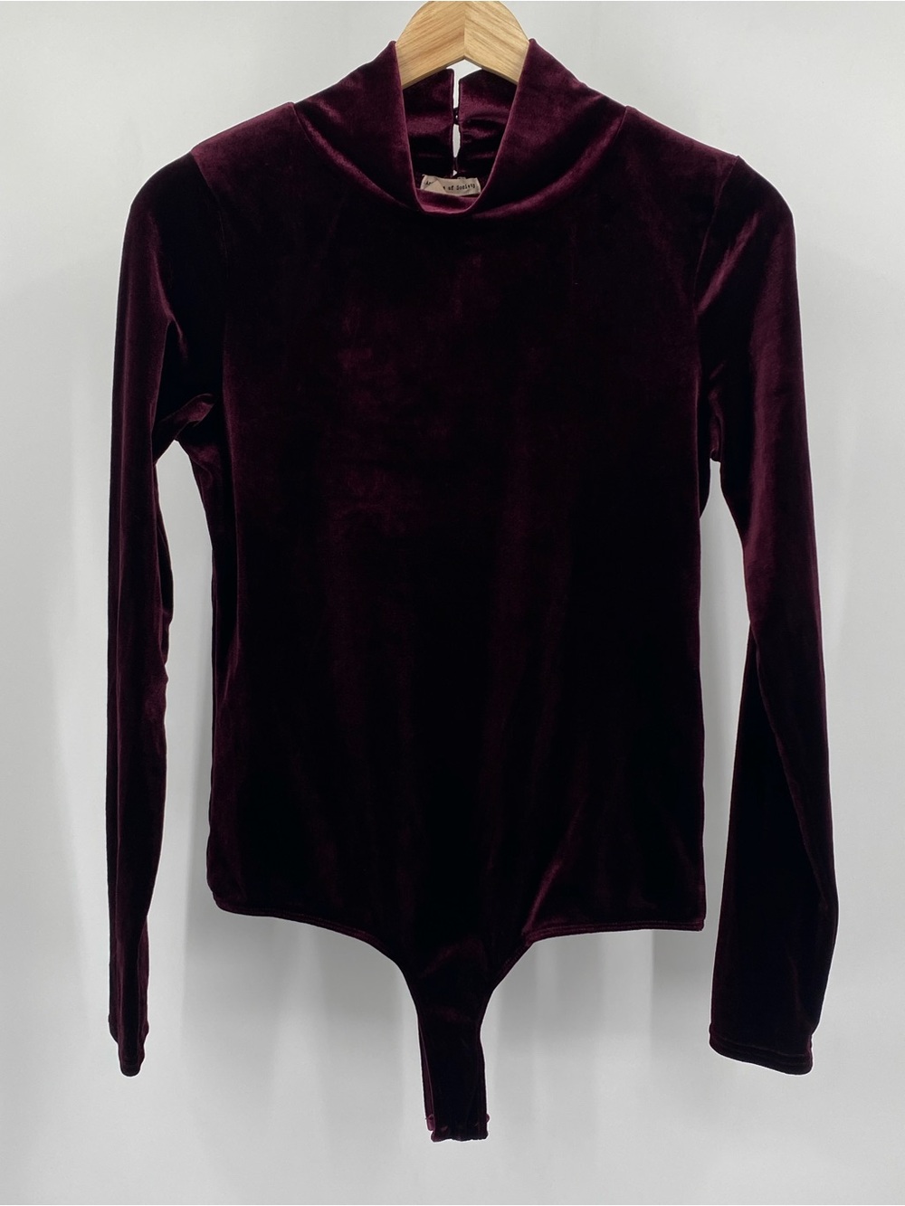 Articles of Society burgundy velvet mock neck bodysuit Size M